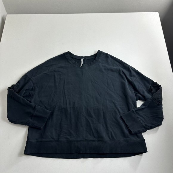 Fabletics Women’s‎ Black Long Sleeve Pocket Sweatshirt Sweater Pullover Size 2X - Picture 1 of 9